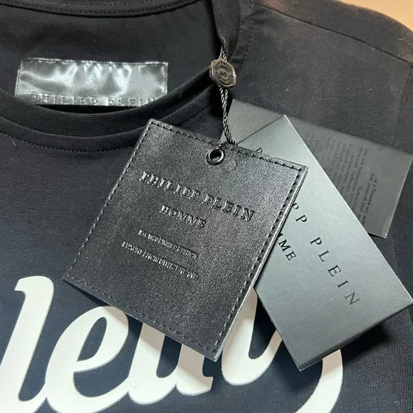 Philipp Plein “My Way” Black T-Shirt with White Plein Logo Patch - S